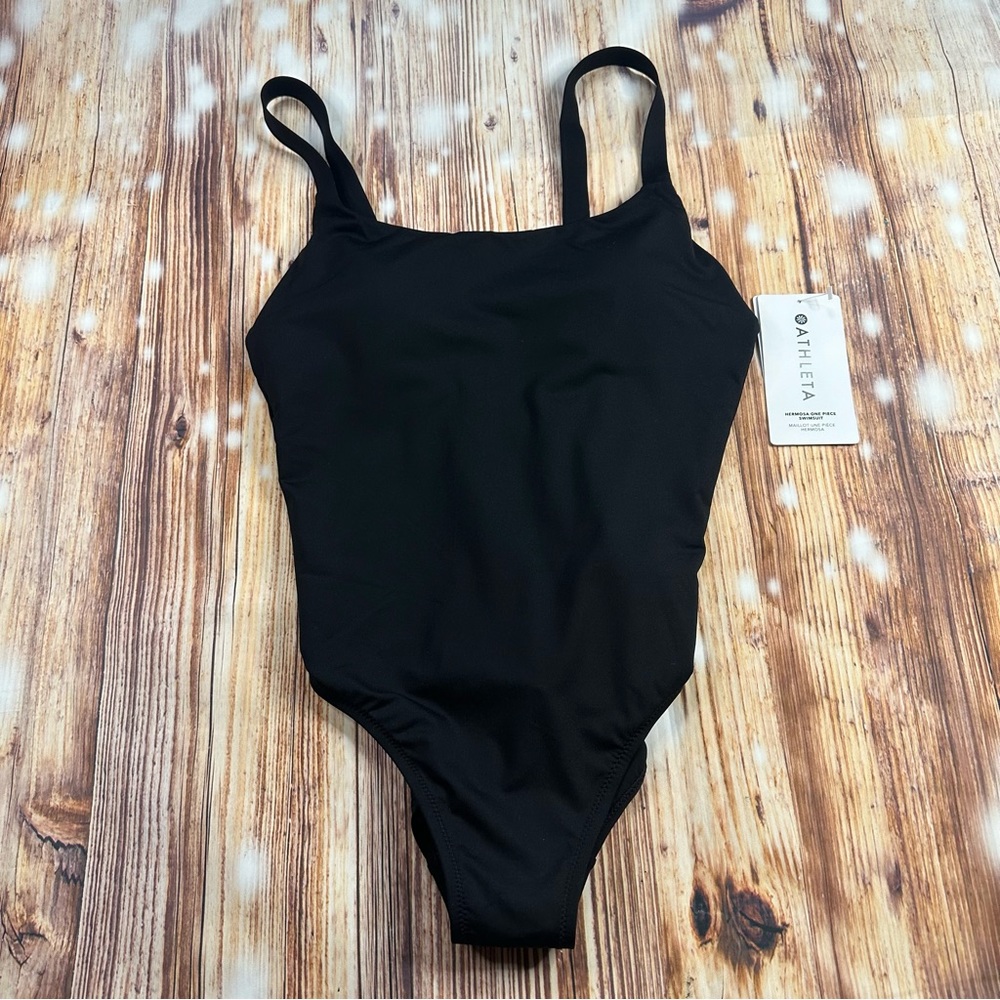 NWT Athleta Hermosa One Piece Swimsuit Black Size XS